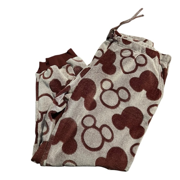 Disney Mickey Maroon and Cream Polka Dot matching soft pajama/lounge set size-xl - Picture 3 of 5
